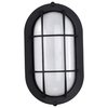 Nuvo LED Small Oval Bulk Head Fixture, Black Finish with White Glass 62/1389